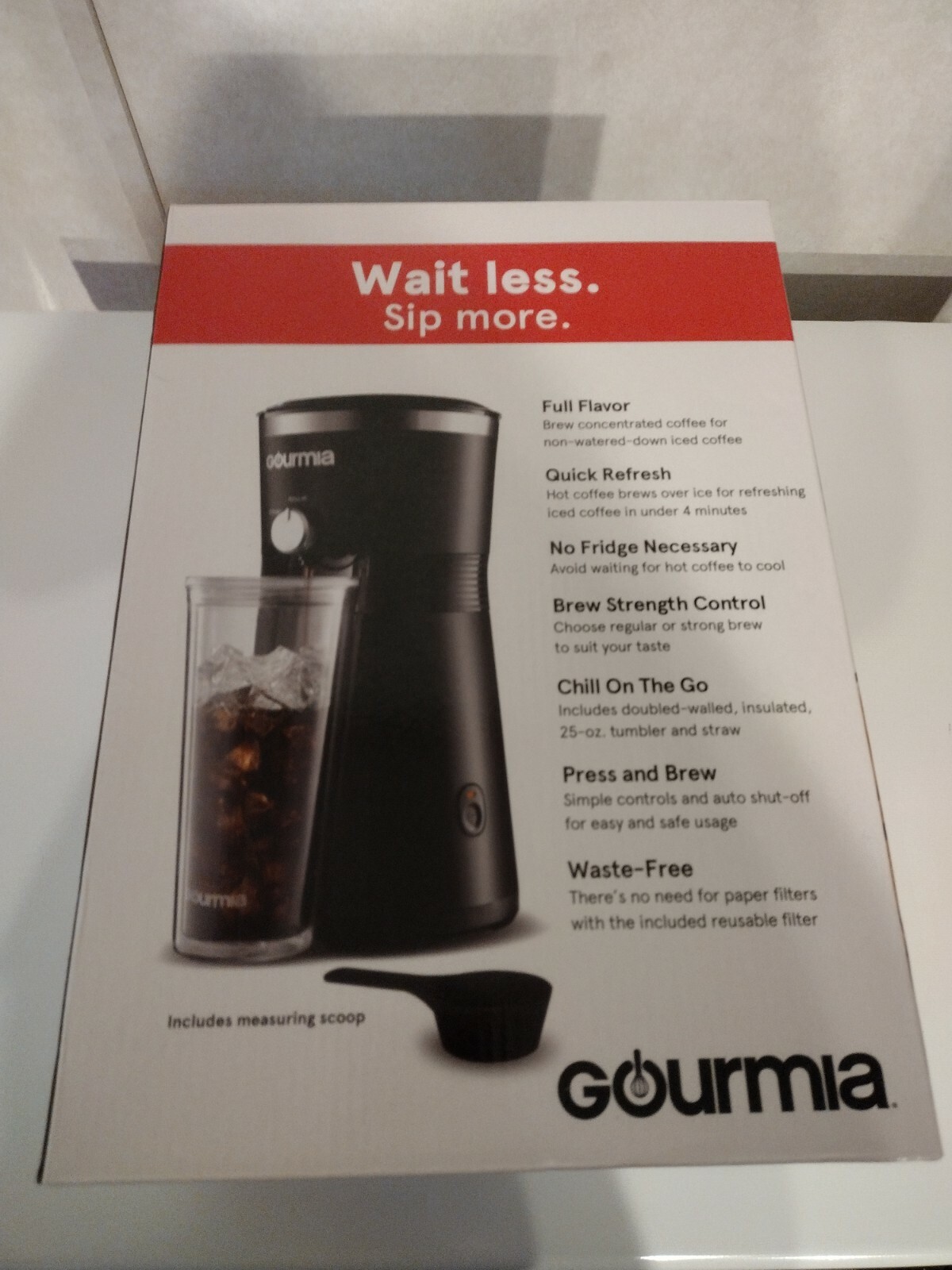 Gourmia Iced Coffee Maker with BrewStrength Control, Reusable Filter and Tumble eBay