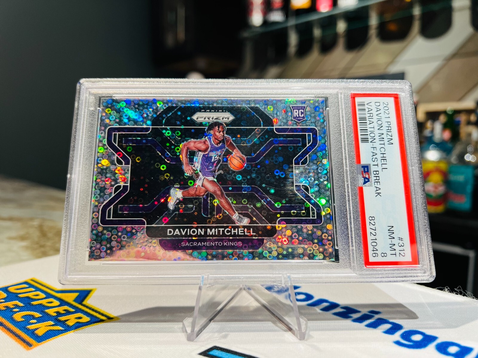 2021-22 Panini Fast Break Prizm Variation #312 Davion Mitchell RC Rookie PSA 8
