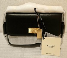 MONCRIEF LONDON Handbag Faye Leather Crossbody Wrap Around Strap Black BNWT $825
