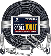 Tie Out Cable for Large Dogs, 100Ft Dog Runner for Yard, Heavy Duty Swivel Hooks