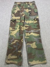 Vintage Military Camo Cargo Pants Sz 29x29 Woodland Camo 90s Trouser Fatigues