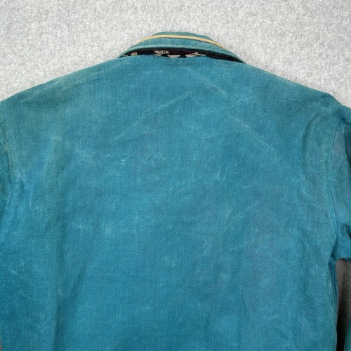 Vintage Pro Rodeo Duck Canvas Western Jacket Teal Blanket Lined Medium 80s - Picture 13 of 15