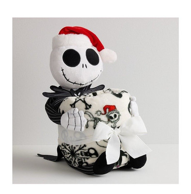 Jack Skellington Nightmare Before Christmas Plush & Throw Blanket Set NWT