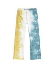 Tractr Jeans High Rise Crop Flare Pant With Fray Hem