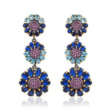 Kyanite Long Dangle Earrings 925 Sterling Silver Blue Topaz Sapphire Jewelry NEW