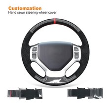 Hágalo usted mismo Cubierta de volante de auto con puntada de mano negra para Honda Ridgeline 2006-2008