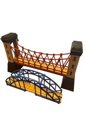 Imaginarium 2 Wooden Bridges - Red Truss  Blue Arch - Thomas  Brio Compatible