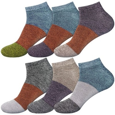 BambooMN Unisex Rayon from Bamboo Classic Casual Ankle Socks Color Block