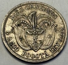 1897 - 10 CENTAVOS - COLUMBIA - 2.6 MILLION MINTAGE- 66.6% SILVER - 2.5g - DIEZ