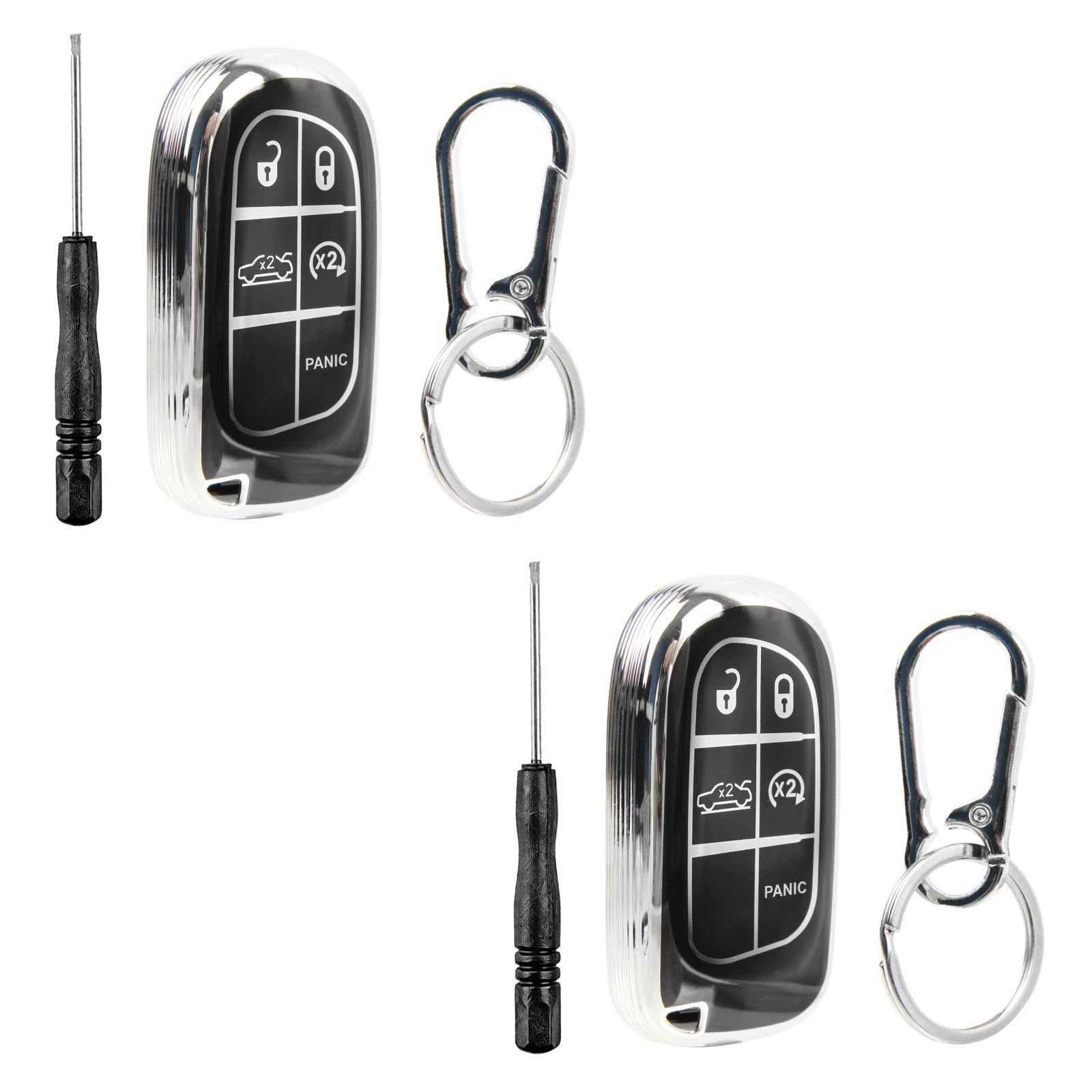 2 Remote Key Fob Shell Case Polymer Cover for 2015 2016 2017 2018 Chrysler 5b