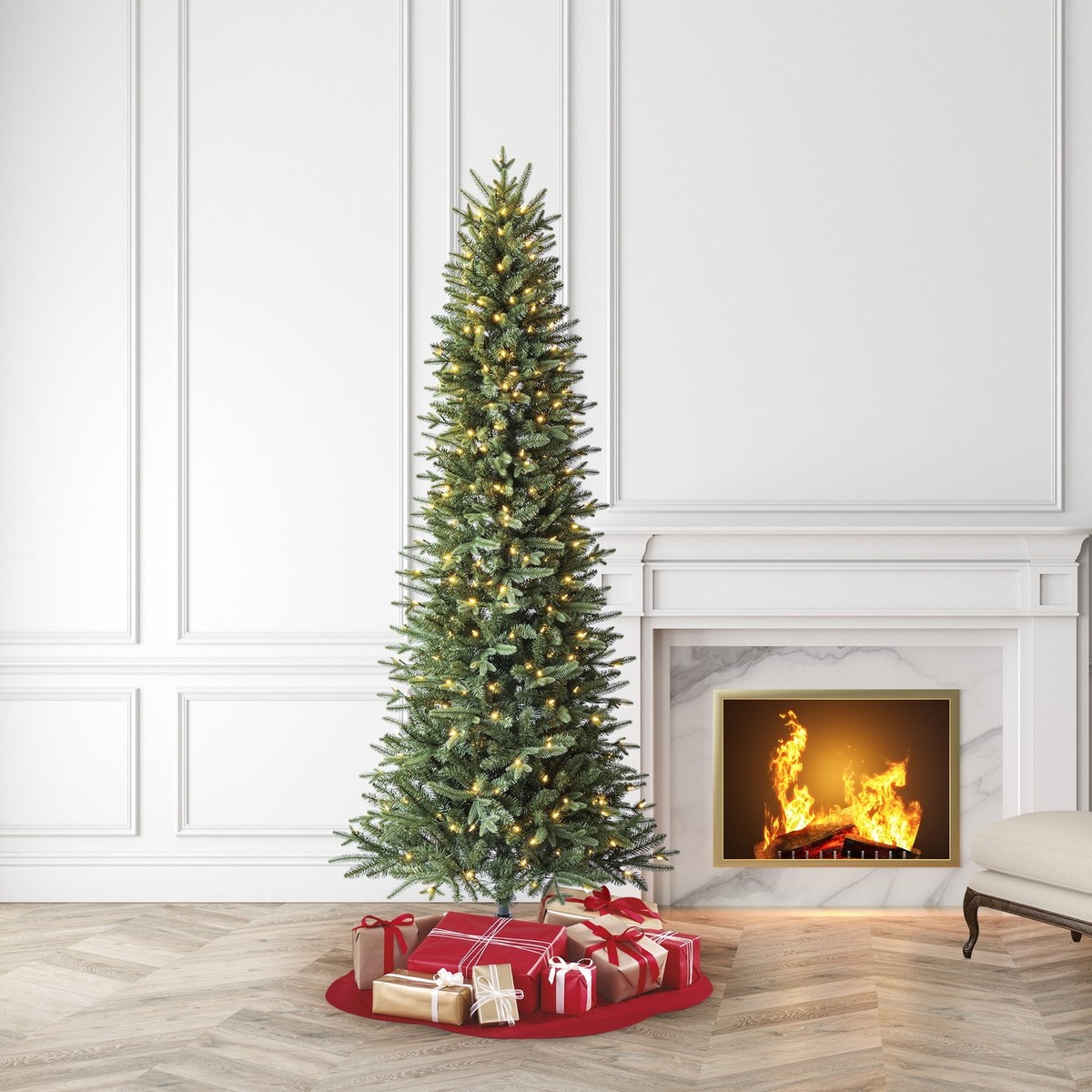 Holiday Time Sanford Pencil Fir Artificial Christmas Tree, 7.5 ft