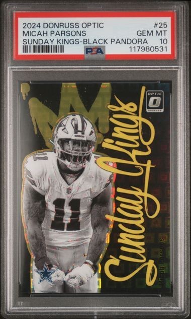 2024 Panini Optic - Sunday Kings Micah Parsons #25 Black Pandora /25 PSA 10