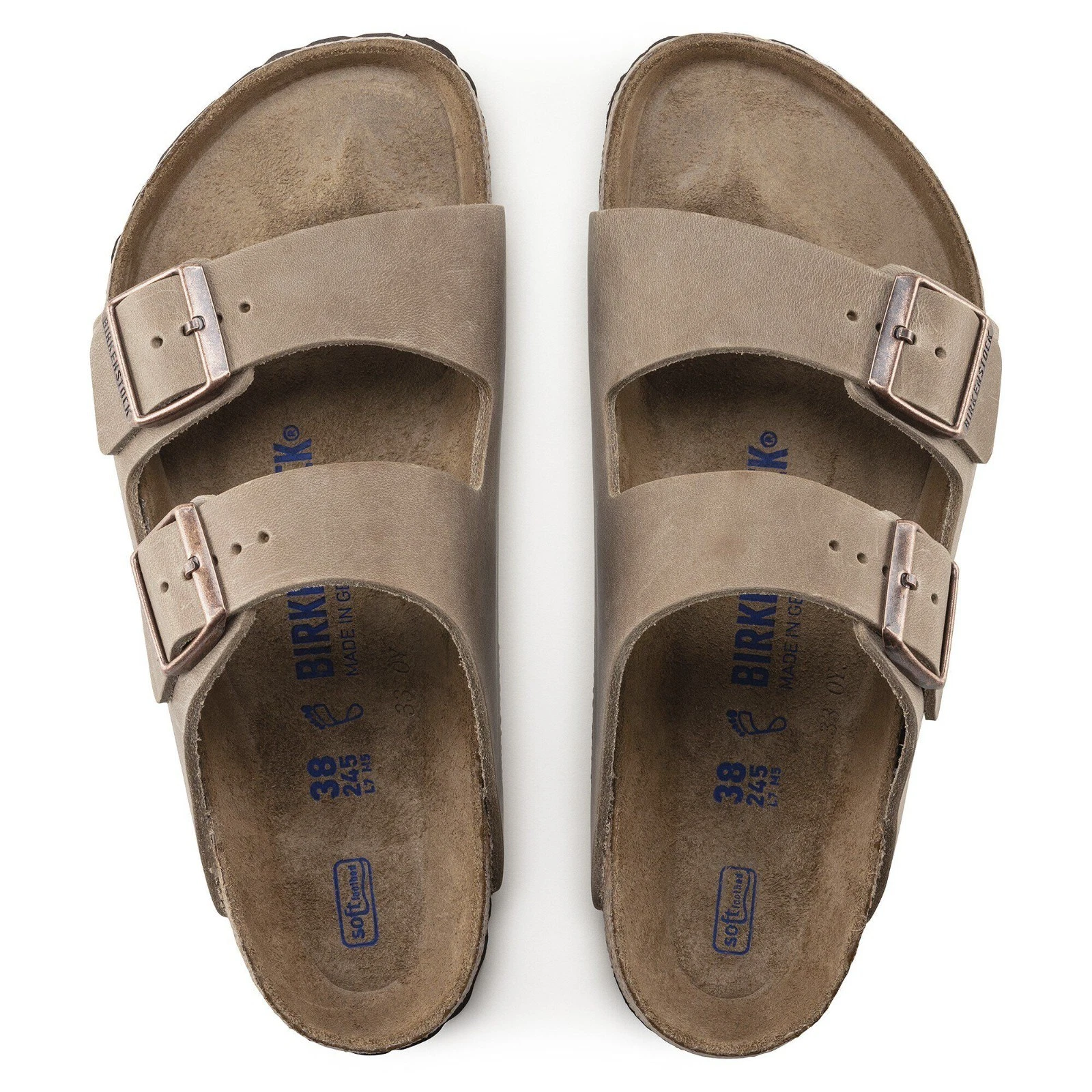 Birkenstock Arizona Soft Footbed Oiled Leather Sandals - Tobacco Brown
