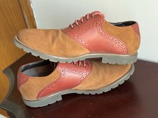 Rockport Red Orange Leather Oxfords Mens Size 10 In Great Shape Clean