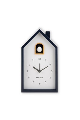 Karlsson Wecker Modern Cuckoo dunkelblau mit Kuckuck 12x20x6 cm