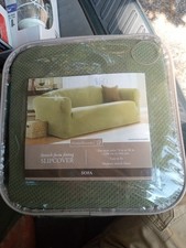 Hometrends Stretch Form Fitting Slipcover Polyester Sofa Dark Cilantro 1-Piece 1