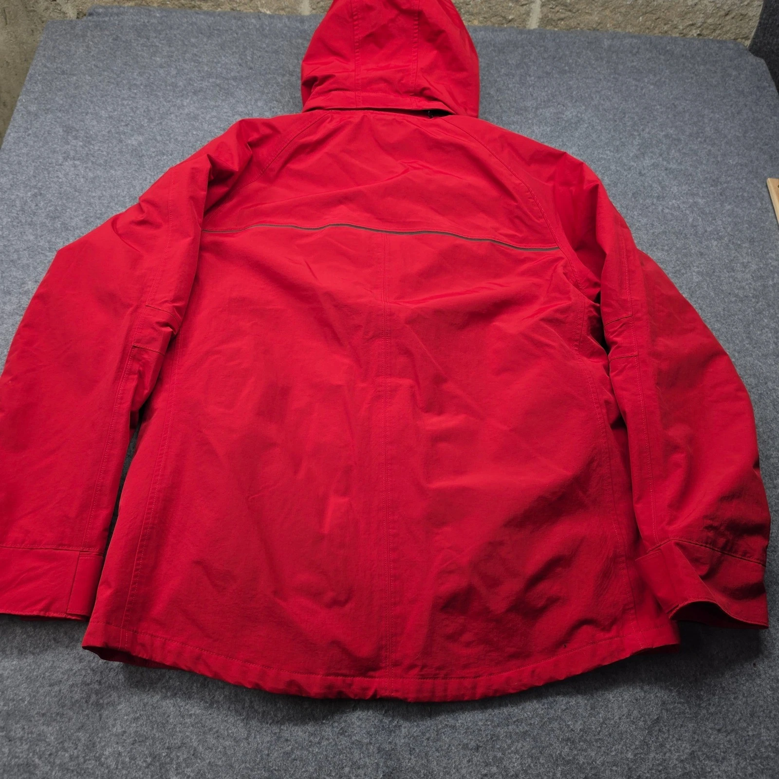 Lands End Mens Red Squall Waterproof Hooded Parka Jacket Medium 38-40 Fleece image 8