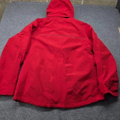 Lands End Mens Red Squall Waterproof Hooded Parka Jacket Medium 38-40 Fleece image 8