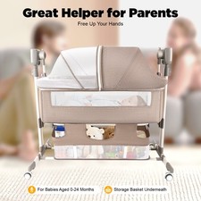 Portable Smart Baby Bed Height Adjustable Crib Cradle with Timing Function