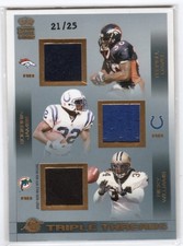 2002 Crown Royale Triple Thread Jsy Gold #20 Williams Davis Edgerrin James /25