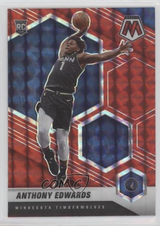 2020-21 Panini Mosaic Rookie Red Mosaic Prizm Anthony Edwards #201 12yh