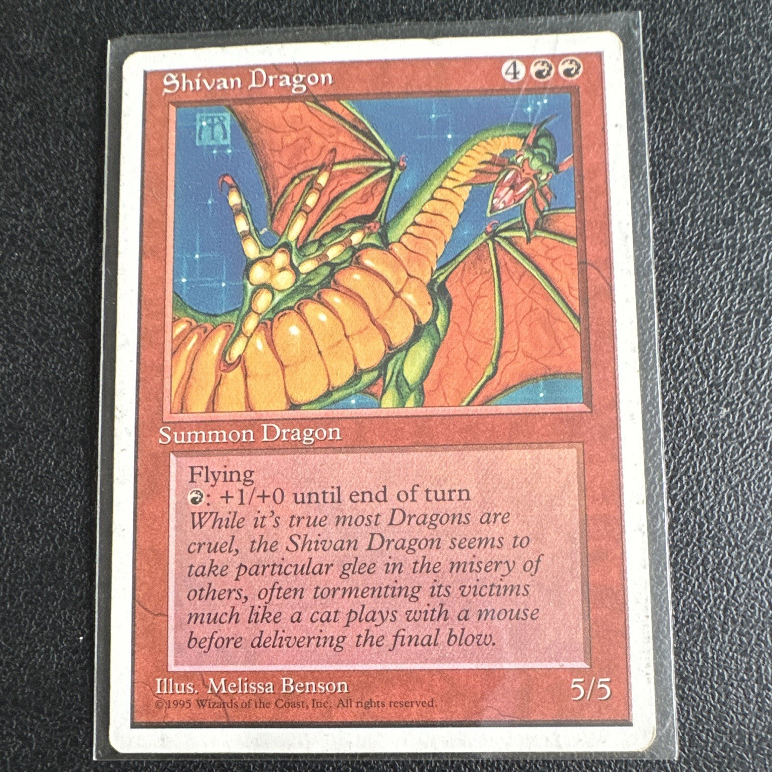 MTG Shivan Dragon Fourth Edition Rare 1995 White Border Magic Card