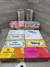12 Vtg 1970s-80s Floral Pattern 2 Ply Facial Tissues Movie TV Prop Free Shipping