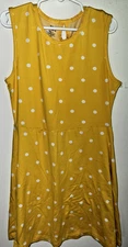 One Step Up Dress Polka Dot Yellow White Girls Medium 10/12