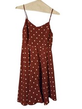 Old Navy Women's Red With White Polka Dot Cami Dress With Spaghetti Straps, XS