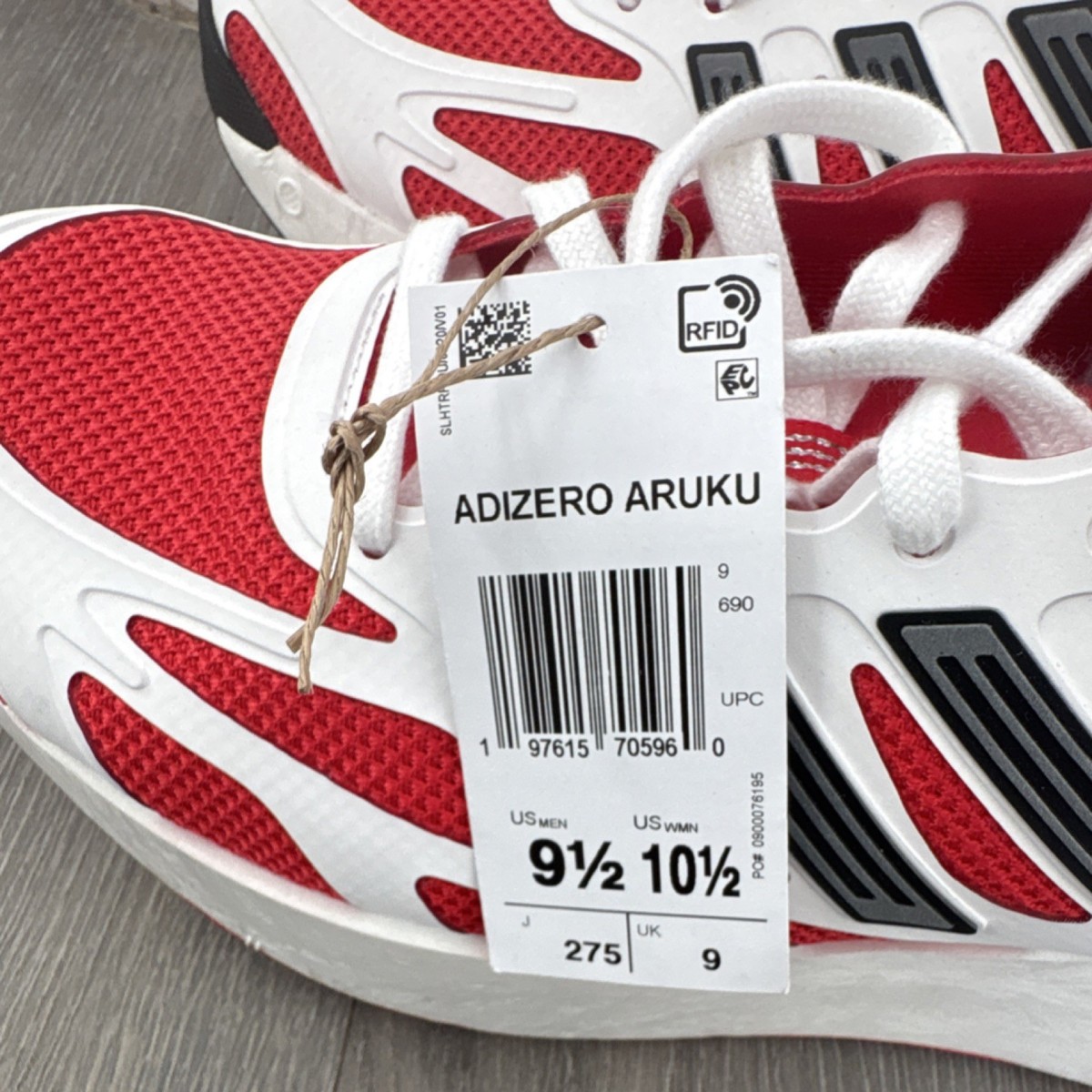 adidas Adizero Aruku J Men's Red White Mesh Running Sneaker US 9.5