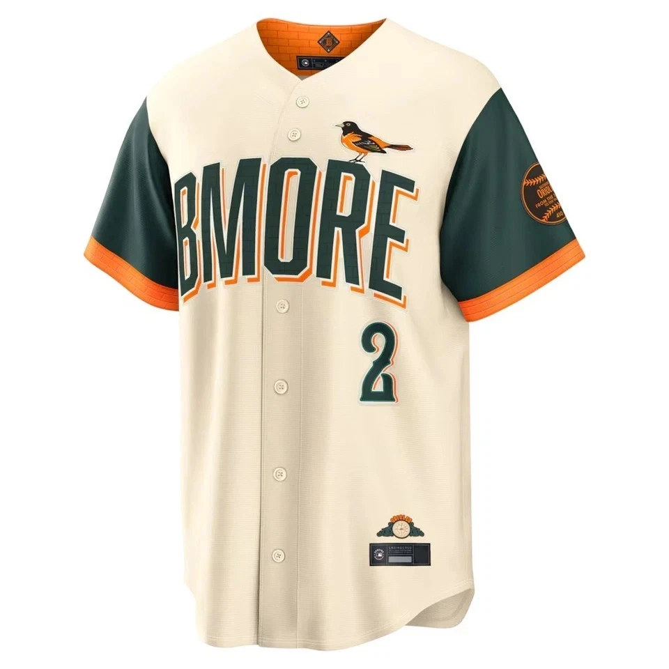Men's Orioless Cream 2026 City Connect Stadium All Printed Baseball Jersey