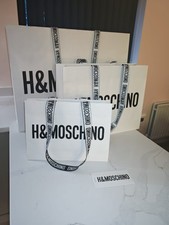 H&M Moschino White And Black Shopping Gift Bag Large 44.5x36x12cm
