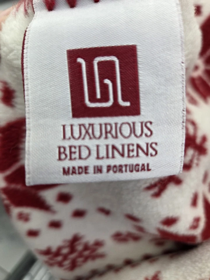 Copos de Nieve y Pointsettia Manta Navidad Rojo y Blanco Lujoso Ropa de Cama Foto 3 de 3