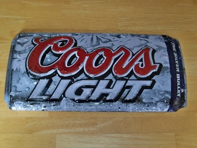 COORS LIGHT -- 2011 Embossed  Die-Cut Can - 18 x 8.5'' Metal Sign -- Ande Rooney