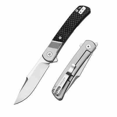 DTK4368C Dreamtech D2 Blade HANDLE Titanium and Carbon Fiber Framelock