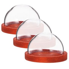  3 Pcs Kuppelglas Glaskuppel Mit Sockel Glass Display Dome Glaskuppelabdeckung