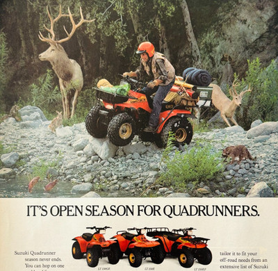 1985 Suzuki Quadrunners ATV All Terrain Advertisement Vintage Outdoor DWU17F