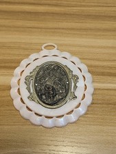 Moulded Acrylic Pink Crib Medal with Guardian Angel for Baby Girl Nursery Decor