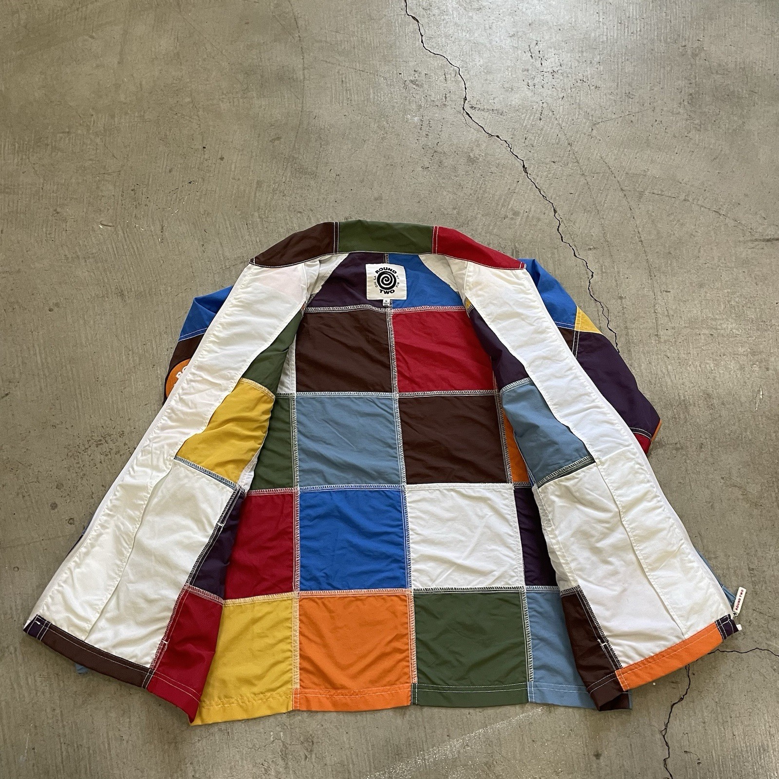 Round Two Nautical Jacket Colorful Patchwork Zip … - image 5