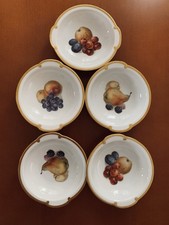 Thomas Bavaria 5 Schälchen Sammelteller Obstdekor Goldrand Anbietschale