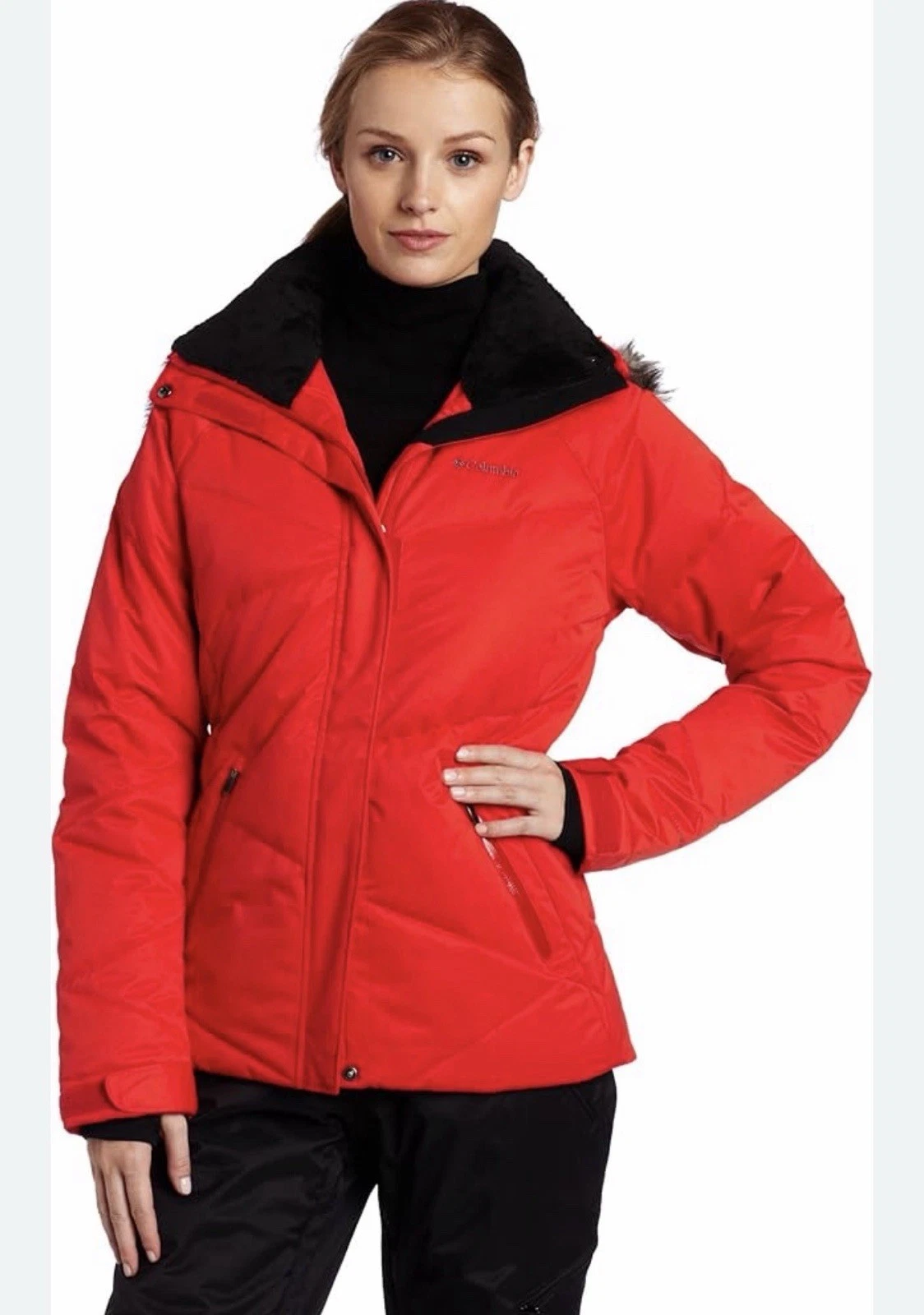Columbia Women’s Lay D Down II Mid Omni-HEAT Parka Size Small Red NWOT