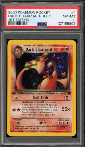 Pokemon Dark Charizard Team Rocket 1st Edition Holo Rare #4 PSA 8