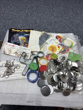 VINTAGE Badge A Minit Lot with hand press  lots of parts for key chains buttons