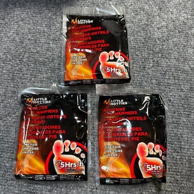 NEW Little Hotties Toe Warmers 5 Hours Air Activated Three Pack