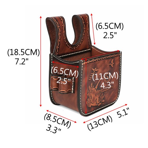 TOURBON Leather Shotgun Cartridge Bag Belt Pouch 12GA Waist Case Shells Carrier - Picture 5 of 24