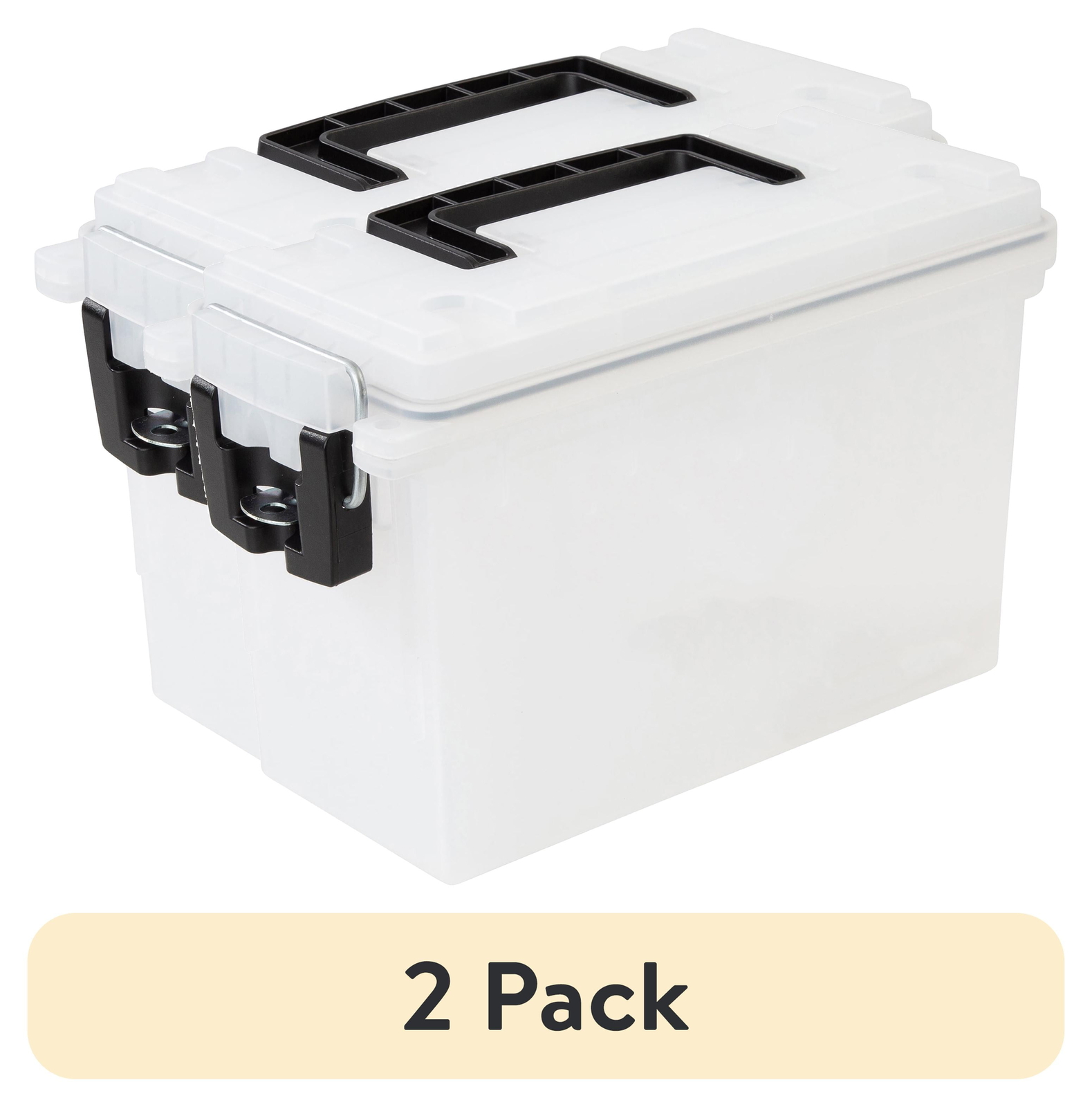 Durable Plastic Locking Stackable Utility and Tool Box Set of 2