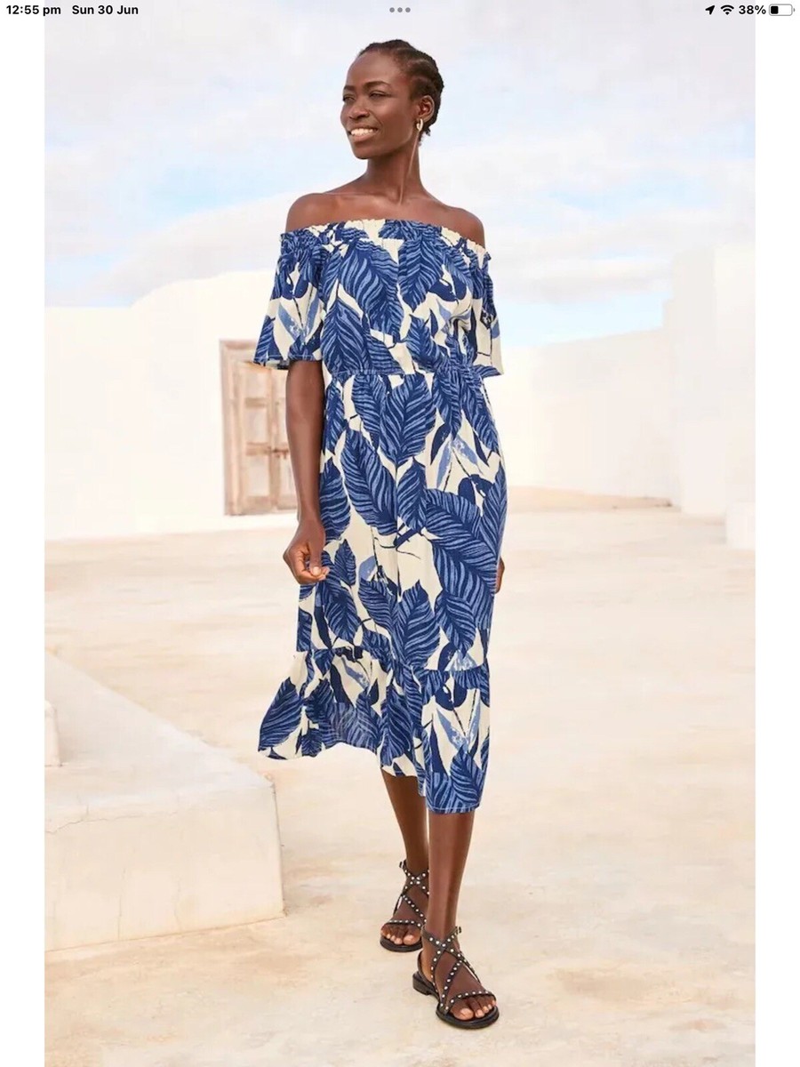 Bardot Dress Frill Cold Shoulder Midi Dress Vesper Bardot Frill