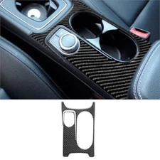 For Mercedes Benz CLA GLA Carbon Fiber Car Interior Center Cup Holder Cover Trim