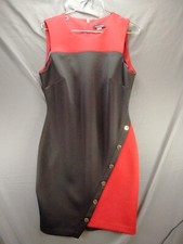 Tommy Hilfiger Dress Womens Size 10 Red Black Colorblocked Sheath Euc