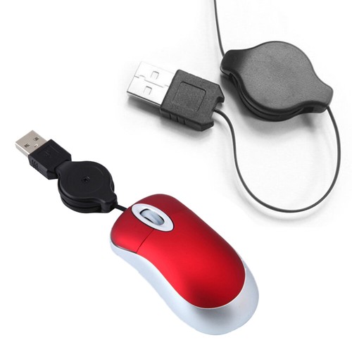 2 stück Mini Compact Travel Optical Mouse Retractable Schnurstecker Spiel Mäuse - Bild 3 von 11